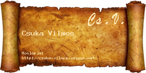 Csuka Vilmos névjegykártya
